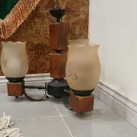 لوستر ۳ و ۶ شاخه چوبی|لوستر و چراغ آویز|مشهد, خرمشهر|دیوار