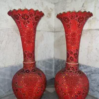 گلدان بلند ارتفاع ۱۲۰ میناکاری شده آنتیک