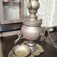سماور زغالی قدیمی مهر داربه همراه قوری