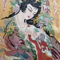 تابلو فرش نفیس دستبافت مینیاتور طرح دختر پاییز|تابلو فرش|تهران, دروس|دیوار