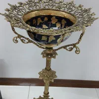 کنار سالنی برنز کاسه لمونژ سرمه ای