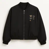 بامبر زنانه گلدوزی 3 قلب - مشکی