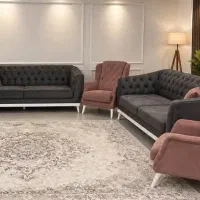 مبل ۸نفره چستر طوسی،صورتی