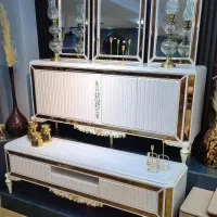 آینهکنسول میزتلویزیون بغل گرد تاج دار|بوفه، ویترین، کنسول|تهران, شهرک ولیعصر جنوبی|دیوار