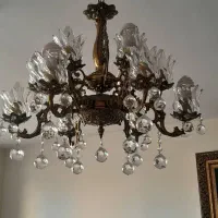 لوستر برنز۶ شاخه ۱۲ شعله یک جفت دو عدد