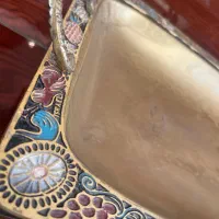 سینی پایه داربرنز ومیناکاری|ظروف سرو و پذیرایی|تبریز, |دیوار