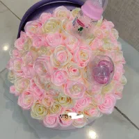 باکس گل دسته گل روبانی