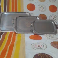 سینی پذیرایی استیل سرویس سه تایی تولیدی یادگار|ظروف سرو و پذیرایی|تهران, وحیدیه|دیوار