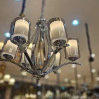 لوستر 6 شاخه آبکاری نقره ای شرکتی تهران|لوستر و چراغ آویز|مشهد, توس (بلوار توس)|دیوار