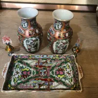 ظروف لمونژ ، گل مرغی ، کریستال قدیمی|کلکسیون اشیاء عتیقه|کرج, عظیمیه|دیوار