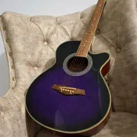 گیتار یاماها مدل آکوستیک بنفش رنگ|گیتار، بیس، امپلیفایر|بابلسر, |دیوار