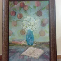 نقاشی رنگ روغن با قاب چوب