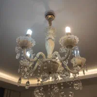 جفت لوستر کرم طلایی