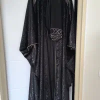 مانتو عبائی کارشده مزون دوزفری سایز درحد نو واقعی