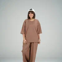 ست تیشرت و شلوار دورس دو نخ پنبه بیسیک