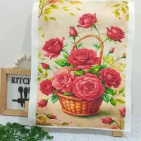 سرویس آشپزخانه دست دوز های رز|سفره، حوله، دستمال آشپزخانه|یزد, |دیوار