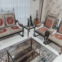 مبلمان فلزی برنز بوفه ویترین میز TV عسلی فرفورژه