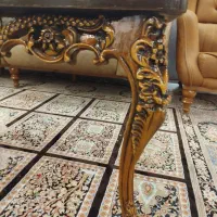 دوعدد میز جلو مبلی تمام منبت چوب راش