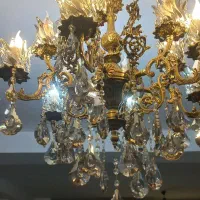 لوستر ۶ شعله ۱۲ شاخه تمام برنز|لوستر و چراغ آویز|پردیس, فاز ۸|دیوار