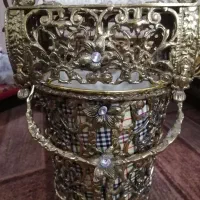 سطل آشغال و جا دستمال کاغذی برنجی