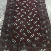 قالیچه دستباف ترکمن رنگ اناری بسیار زیبا