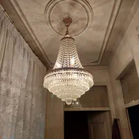 لوستر ۹ شاخه برنزی بسیار سالم 3 عدد سالم سالم ب|لوستر و چراغ آویز|قزوین, |دیوار