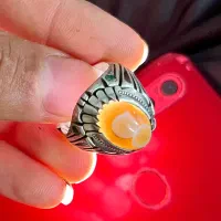 انگشتر نقره باباقوری دو چشم