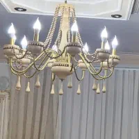 لوستر چوبی ۱۰ شاخه|لوستر و چراغ آویز|سنندج, |دیوار