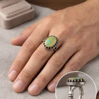 انگشتر فیروزه اصیل مردانه