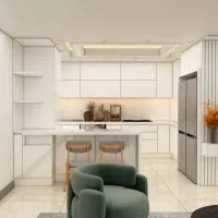 فروشنده خانم درنمایشگاه کابینت