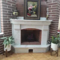 شومینه، آبنما، باربیکیو، آجر سنتی