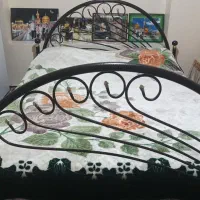 تخت خواب دو نفره فلزی|تخت و سرویس خواب|خوی, |دیوار