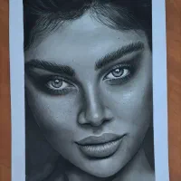 طراحی چهره سیاه قلم ، کادو هنری خاص