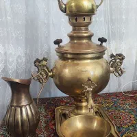 سماوربرنجی قدیمی|کلکسیون اشیاء عتیقه|لنگرود, |دیوار