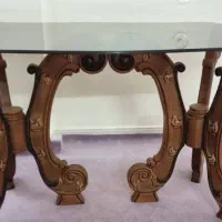 فروش میز نهار خوری ۴ نفره پایه منبت کاری دستی