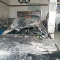 پراید تصادفی درحداتاق تعویض