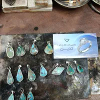 مدال نقره با سنگ فیروزه نیشابور اصل