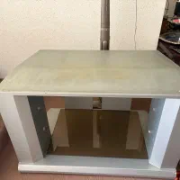 میز تلویزیون چوبی سالم یک طبقه شیشه