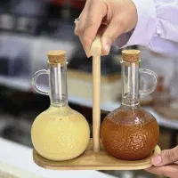 ست آبلیمو و روغن ریز پیرکس با استند بامبو