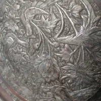 سینی مسی قلم کاری|کلکسیون اشیاء عتیقه|اهواز, زیتون کارگری|دیوار