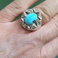 فیروزه نیشابور اصل و دور تا دور نگین کاری