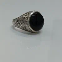 انگشتر قلم زنی عقیق یمن