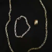 ست دستبند و گردنبند مردانه