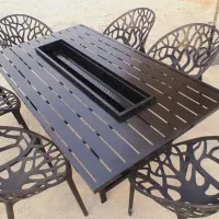 مبلمان باغی و آتشدان و میز آتشدان طرح گلایل کدwiu7