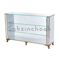 میز پیشخوان شیشه ای ویترینی با استندهای دکوری