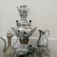 سماور . گلاب پاش . استکان نعلبکی
