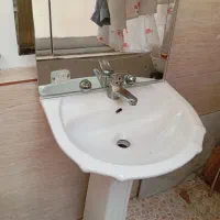 روشویی . آینه . شیر توالت شیر روشویی