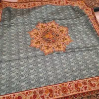 ترمه تمام ابریشم عدل ۵ تکه طرح گل فرنگ|پرده، رانر، رومیزی|تهران, فرمانیه|دیوار