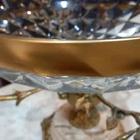 میوه خوری ۳۰سانت کریستال وبرنز اصل وکمیاب لطفاورق