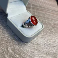 انگشتر عقیق قرمز نقره